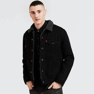 Men’s M Levis Corduroy Sherpa Jacket, Black